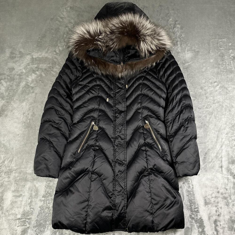 Y2K Athabasca Softwear Women’s Black Duck Down Faux Fur Hood Puffer Coat Small